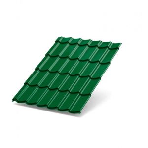 Металлочерепица МП Ламонтерра 0,45 мм Зеленый лист RAL 6002 (Полиэстер)