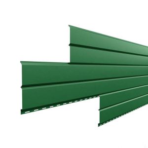 Металлосайдинг Lбрус 15х240 полиэстер 25 мкм, 0.45 мм Зеленый лист RAL 6002