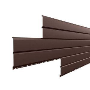 Металлосайдинг Lбрус 15х240 полиэстер 25 мкм, 0.45 мм Шоколадно-коричневый RAL 8017