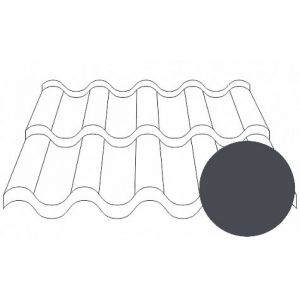 Металлочерепица Андалузия ТЕКСТУРА Матовый 0,5 мм RAL 7024 Графитово-серый