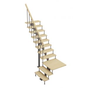 Модульная лестница Статус (с поворотом 90С с площадкой) 2025 мм